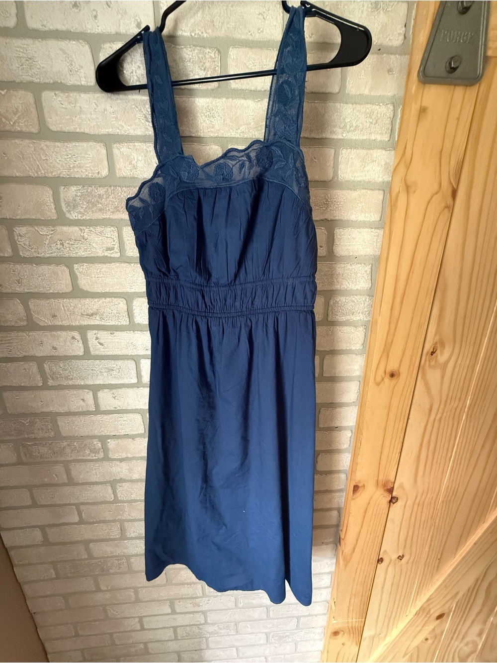 Old Navy Navy Blue Lace-Trim Midi Dress